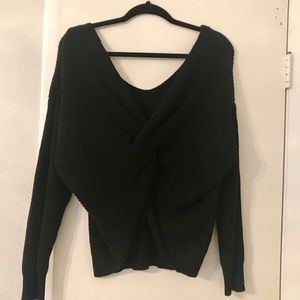 Black twist back sweater